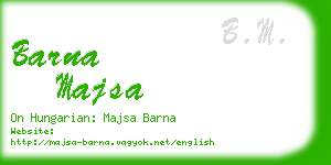 barna majsa business card